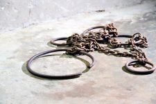 Shackles on convict ship