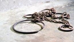 Shackles on convict ship