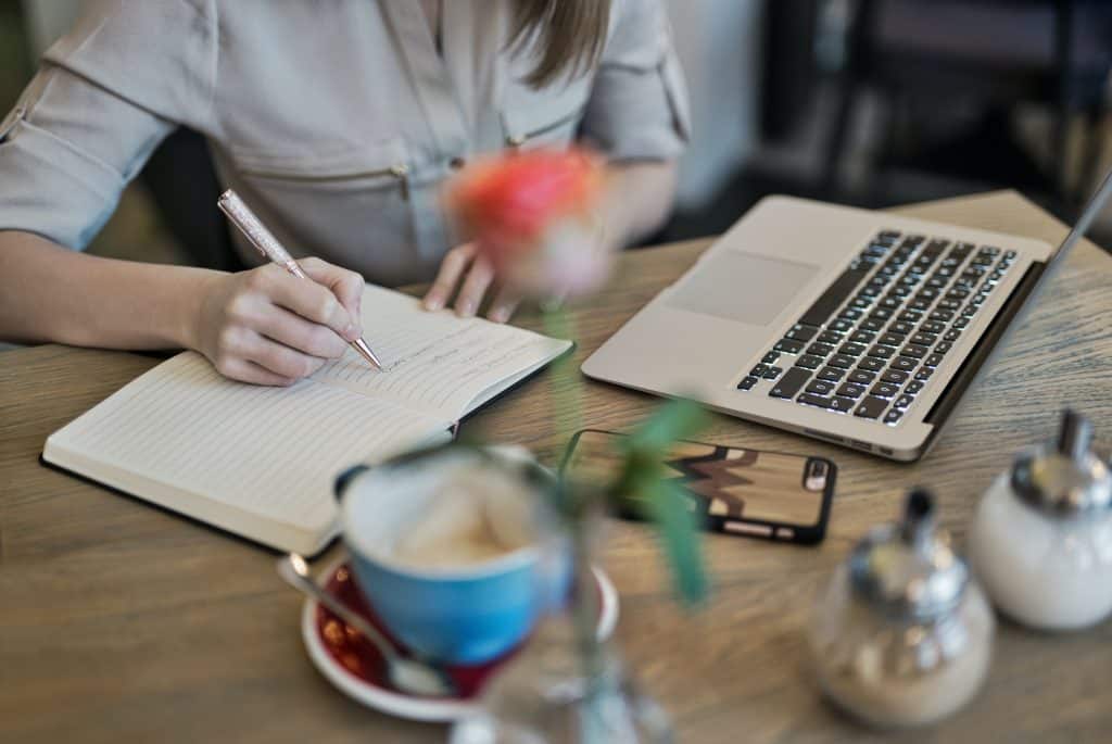 woman writing biography